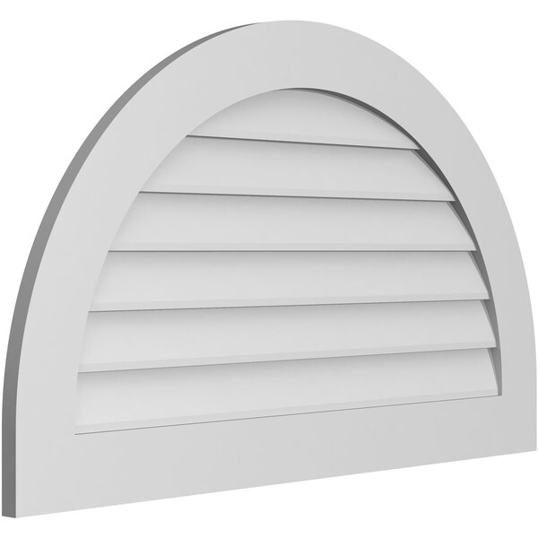 Round Top Surface Mount PVC Gable Vent: Non-Functional, W/ 3-1/2W X 1P Standard Frame, 40W X 24H